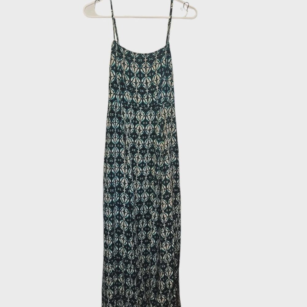 Free People Milania Maxi Dress Open Back Strap Detail Geometric Print Boho Style